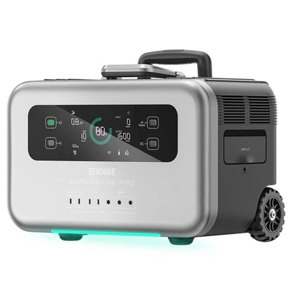 

zendure superbase pro 2000 portable power station 2096wh large capacity 3000w ampup capability 14 outputs 6.1 inch clear display built-in 4g