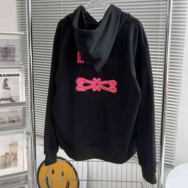 

75% off factory direct online loe luo lovers' fluorescent acne embroidered letters men's and women's loose casual versatile p, Black