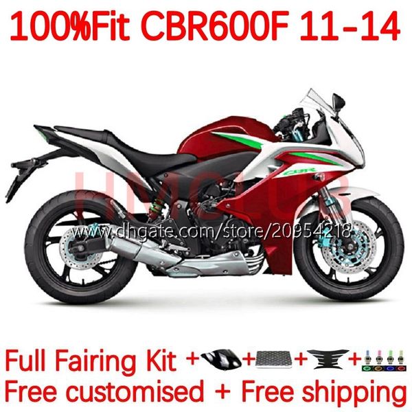 Kit de corpo OEM para Honda CBr 600 F 600F C CBR600 F F4I 11-14 anos Bodywork 139NO.45 CBR600F 11 12 13 14 CBR600F4I 2012 2012 2013 2014 Moldes de injeção Flames brancos Flames White Flames Flames