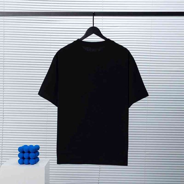 

2022ss spring and summer new high grade cotton printing short sleeve round neck panel t-shirt size: m-l-xl--xxxl color: black white k09r, Black;brown