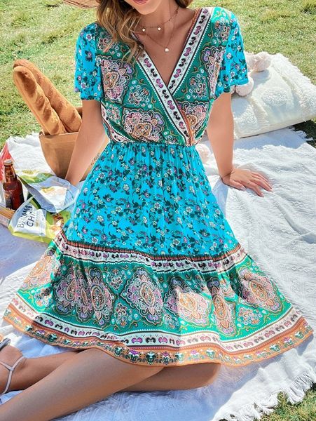 

floral print butterfly sleeve dress z4t3#, Black;gray