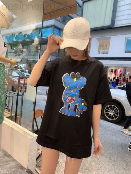 

women's t-shirt designer summer short sleeve t women's round neck pullover loose cartoon creative printing fashion ins men's, White