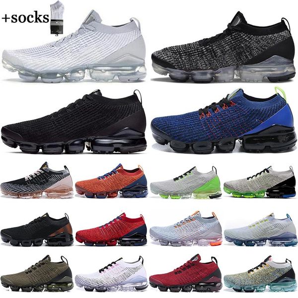 mit kostenlosen Socken Fly White Knit 3.0 Mesh Herren Laufschuhe Pure Platinum Triple Black Throwback Future Beach Flash Crimson USA Männer Frauen Trainer Sport Turnschuhe