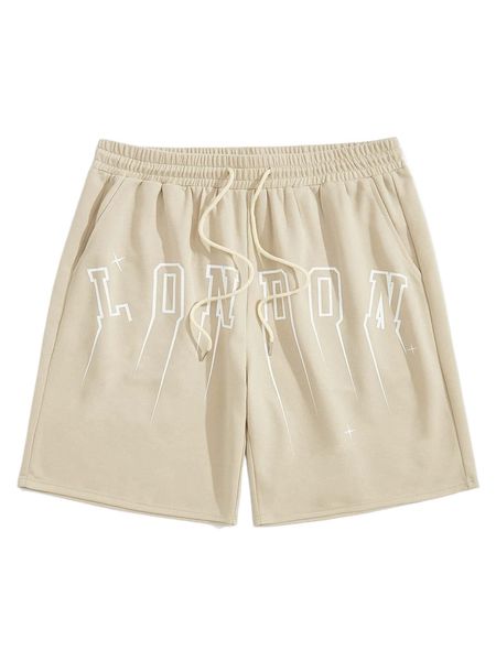 

romwe guys letter graphic drawstring shorts y4mq#, White;black