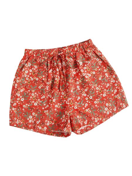 

ditsy floral print drawstring waist shorts y55r#, White;black
