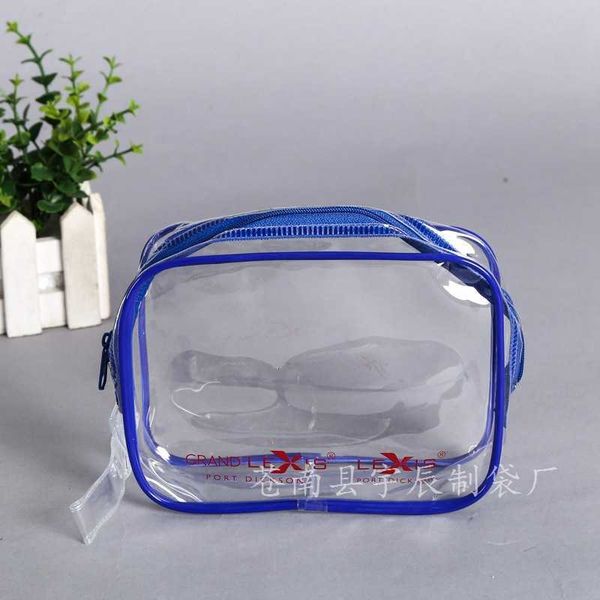 

hbp multi functional pvc bag plastic bone zipper transparent cosmetic storage travel washing customized, Black;red