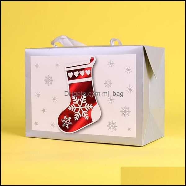 Gift Event Party Supplies Festive Home Garden Portátil Bag de Natal Snowflake Xmas White Card Paptle Walhrinkable Film Beautif Fir