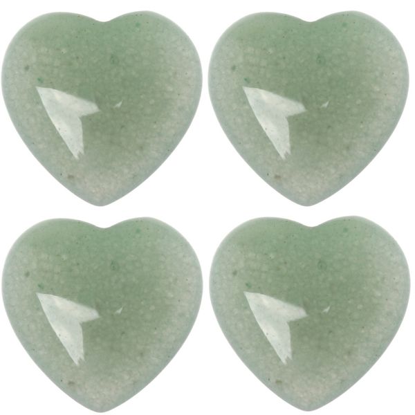 

heart shaped stone natural green quartz gemstone crystal healing chakra reiki craft fun toys 20x6mm, Black