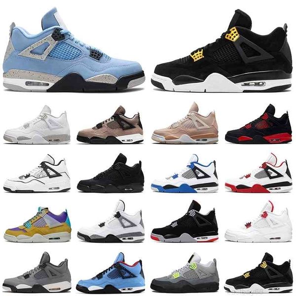 

4 4s men basketball shoes university blue white oreo taupe haze black cat diy shimmer womens mens trainers sports sneakers size 36-47