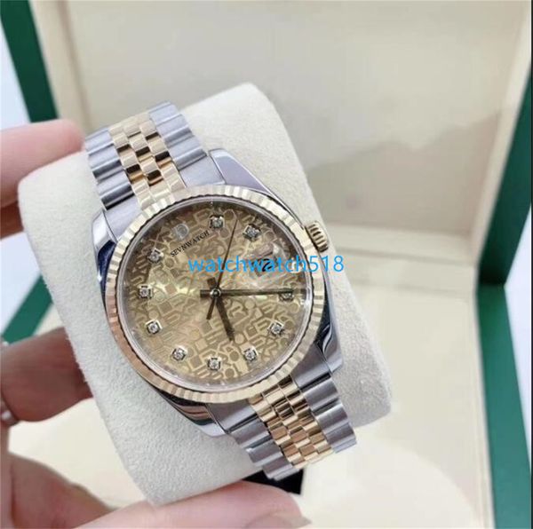 

original box paper watch 1262233 116231 116233 116234 36mm pattern dial mechanical automatic gold dial jubilee bracelet luxury mens watches, Slivery;golden