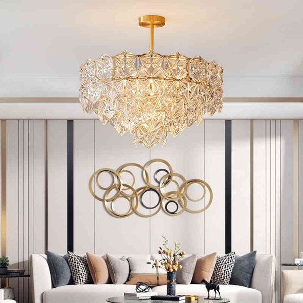 

pendant lamps designer post modern all copper chandelier high end model room exhibition h glass lamp living dining light luxury