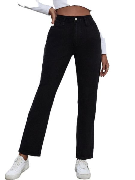 

high waist cut out straight leg pants i4wu#, Black;white