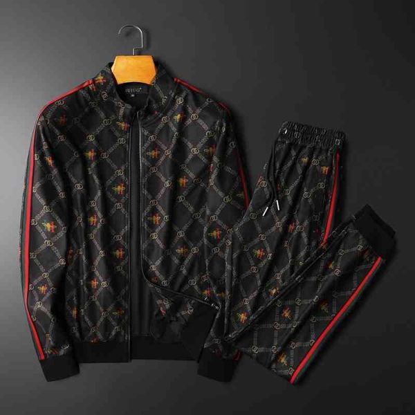 

men's sports fashion trend brand clothing new casual sweater suit, Gray