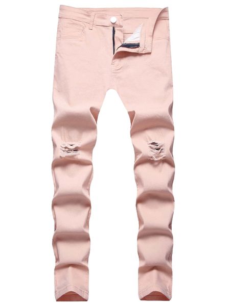 

men solid ripped jeans n3b4#, Blue