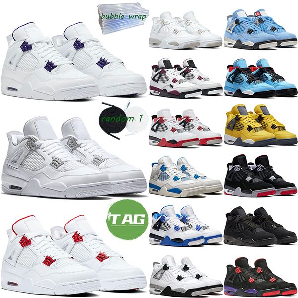 

4s basketball shoes men women black cat 4 pure infrared red thunder black purple metallic 85 white oreo outdoor sports trainer sneaker
