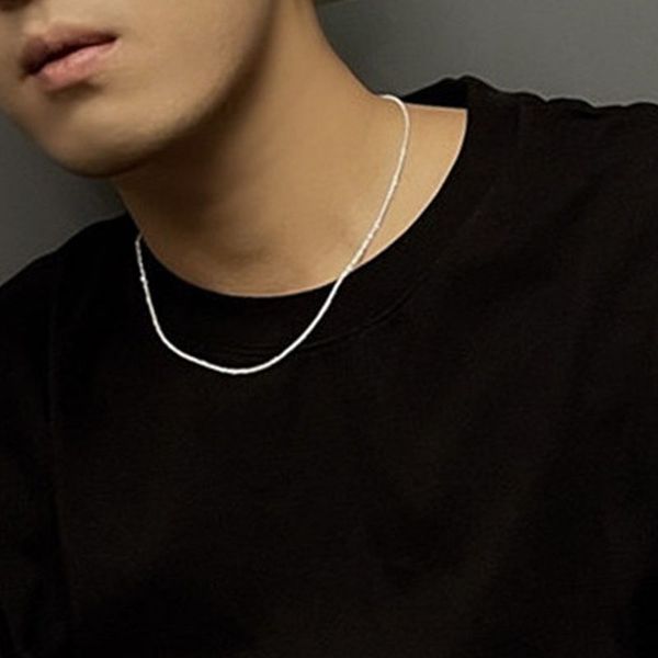 

Beaded Necklaces Daily OutfitPopular Silver Colour Sparkling Clavicle Chain Choker Neck