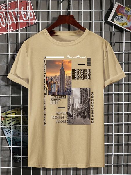 

men picture & slogan graphic tee p1yy#, White;black