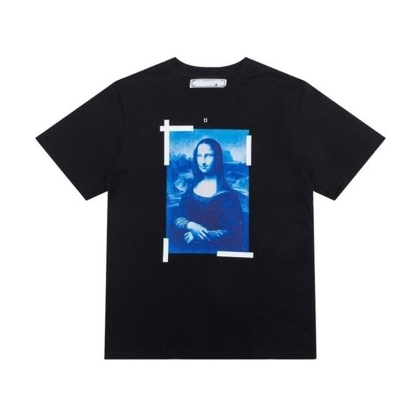 

designer fashion offs t shirts brand tees mens luxury t-shirt religious oil painting letter back arrow tshirts clothing loose cotton women, White;black