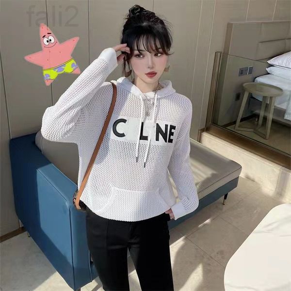 

women's sweaters designer 2022 spring and summer new solid color hollow out embroidered letter sweater women's fashion versatile l, White;black