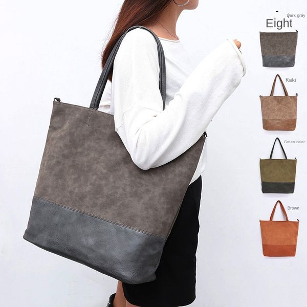 

womens bags large bags shoulder bags simple tote stitching large-capacity shopping frosted