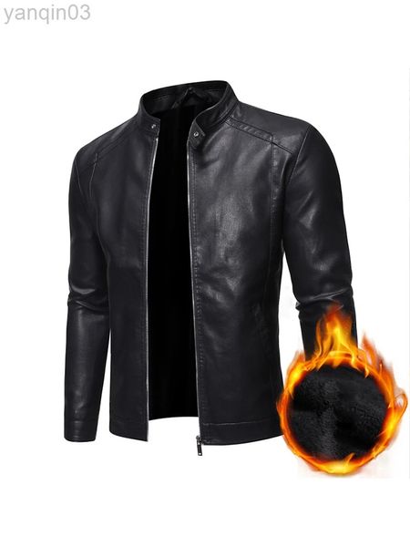 Men Pu Zipper Jackets Casual 5xl Mens Vintage Black Faux Leather Motorcycle Jackets Moda Jaqueta de Coro Masculina Male L220801