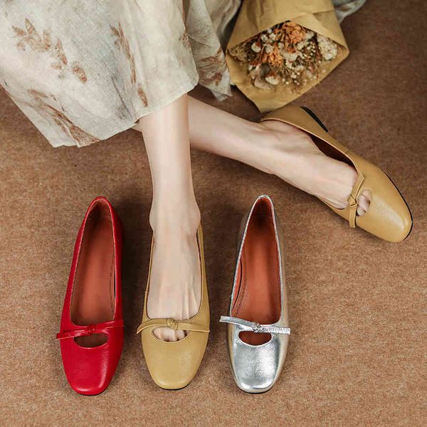 

dress shoes summer shallow flat sole single shoes women's sheepskin soft round head bow mary jane spring and autumn ncth, Black