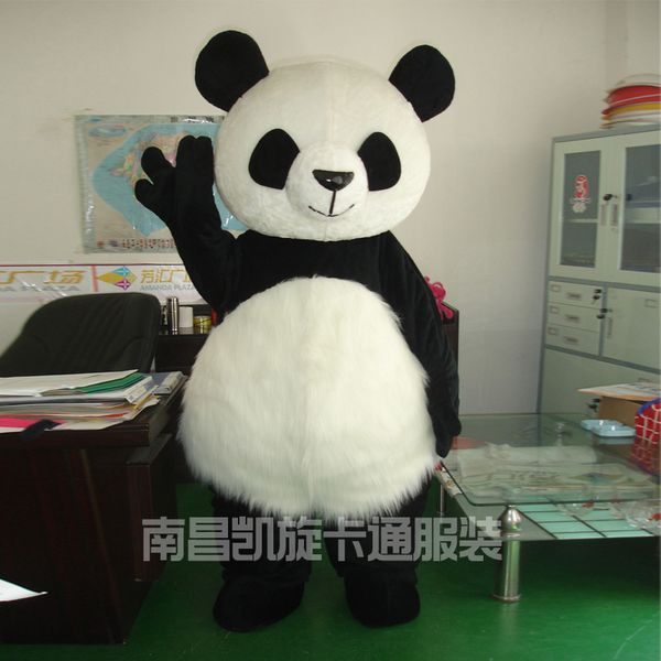 Fato de mascote de panda dos desenhos animados de anime China Panda bonito panda anunciando tamanho adulto para vestido adulto