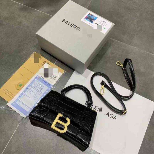 

2022ss hourglass designer balencigas's handbag bag women's french high sense vintage crocodile single shoulder messenger fashion c