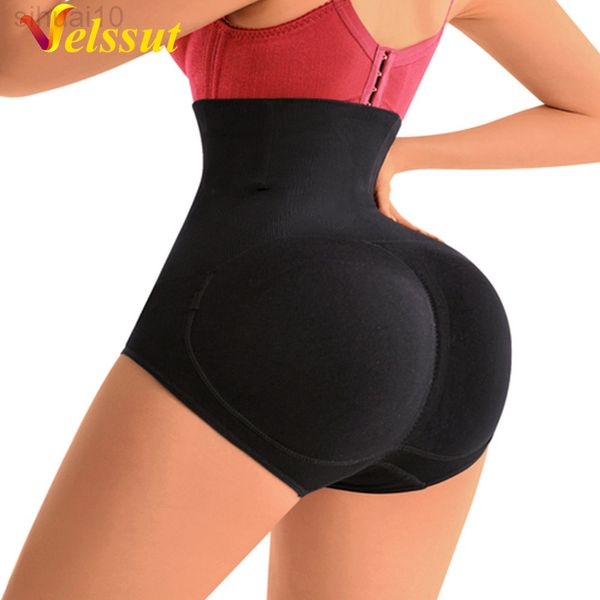 Velssut Womens Fake Ass Butt Lifter Pants Seamless Shapewear Hip Enhancer Booty Pad Push Up Underwear Butt Buttons Body Shaper L220802