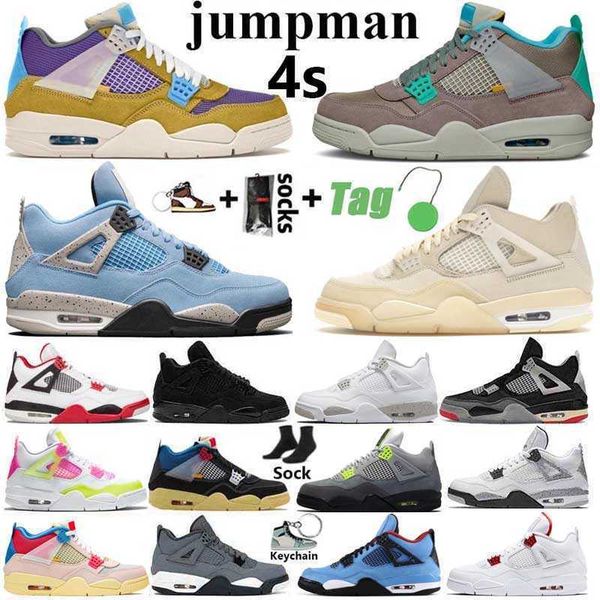 

jumpman 4 og mens basketball shoes 4s desert moss taupe haze university blue sail black cat bred fire red men women trainers