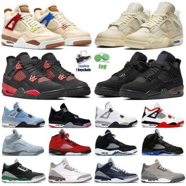 

4s men women basketball shoes 4 wild things red thunder sail black cat 5s blue bird oreo alternate grape pine green unc mens trainers sport, Black;blue
