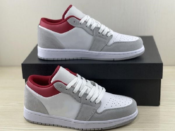 

shoes special edition 1 low man basketball designer light smoke grey white gym red sport sneakers good quality