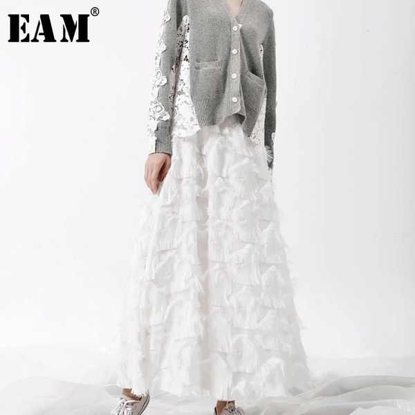 

eam spring fashion black white tassels ing big pendulum long type halfbody skirt women yc237 y200326