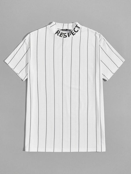 

men letter graphic mock neck striped tee n6sq#, White;black