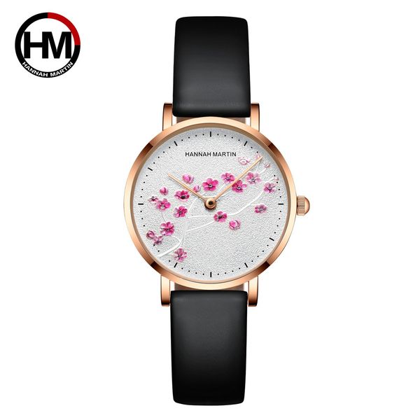

2022 new women's watch waterproof woven steel belt rose gold plum blossom student art gift, Slivery;brown