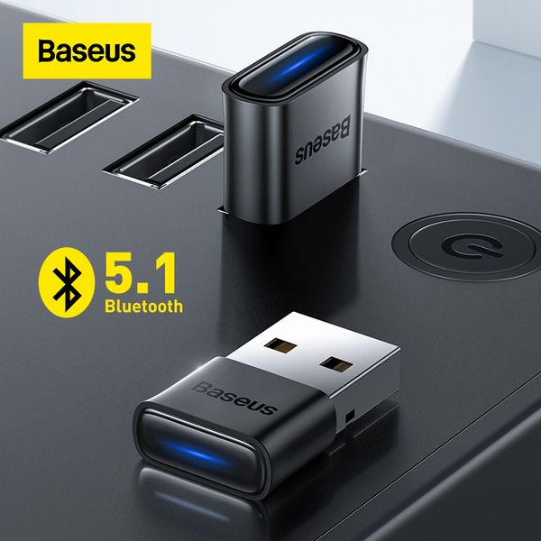 Baseus USB Bluetooth Adattatore Dongle Adattatore Bluetooth 5.1 per PC Laptop Altoparlante wireless Ricevitore audio Trasmettitore USB