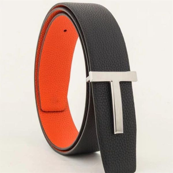

men's and women's designer luxury belts t buckle fashion brand men high-quality genuine leather belt c1-c3 for mens width 3.8cm c4, Black;brown