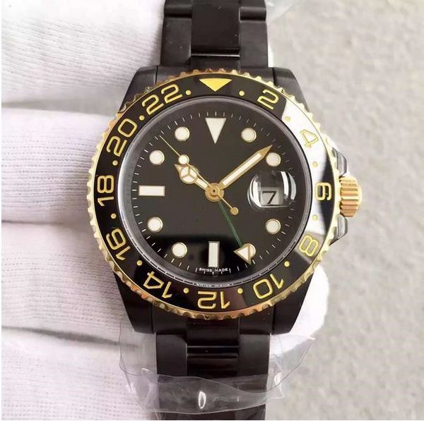 

kt men's wristwatches watches 116713 40mm black dial asia 2813 movement mechanical sapphire glass stainless steel bracelet luxury watch, Slivery;brown