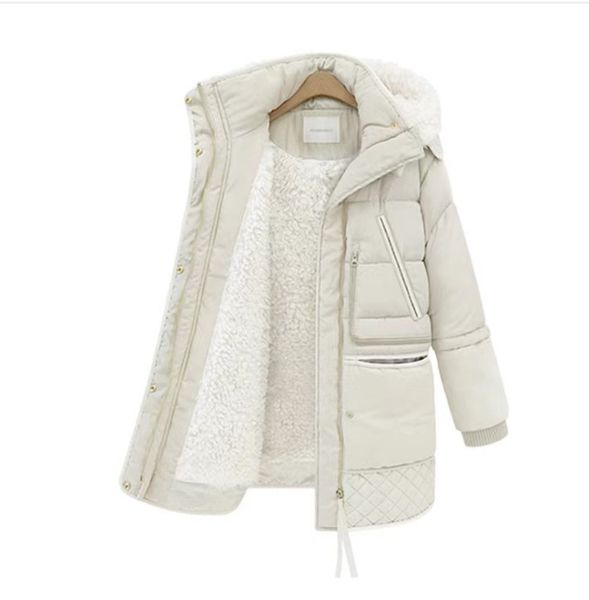 

2022 winter thick cotton-padded coat women down jacket overcoat, Black