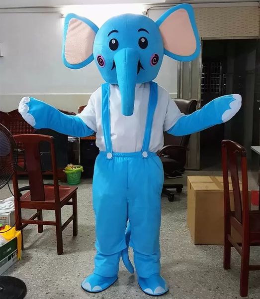 2022 Masquerade профессиональный синий слон талисман костюм талисмана Хэллоуин Xmas Fancy Party платье карнавал унисекс взрослых мультфильм наряды персонажа костюм