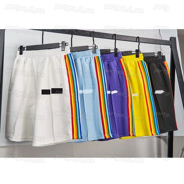 

rainbow pants casual high street loose straight five-cent shorts men's tide, Black