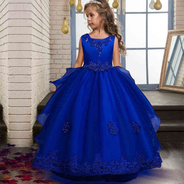 Abito da principessa floreale per spettacolo estivo Abiti eleganti per bambini per ragazze Costume da festa per bambini Abito da sposa da sera 10 12 anni