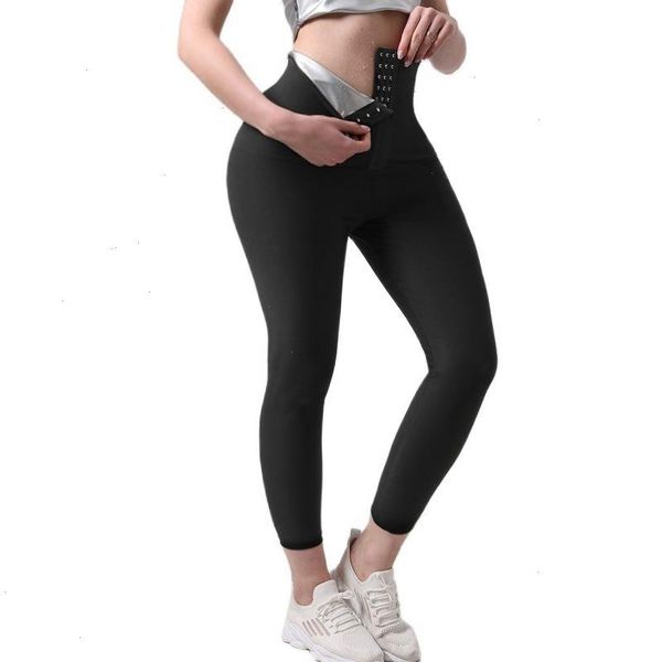 

women body shaper slimming sauna pants thermo sweat workout suits waist trainer shorts tummy control fitness leggings, Black;white