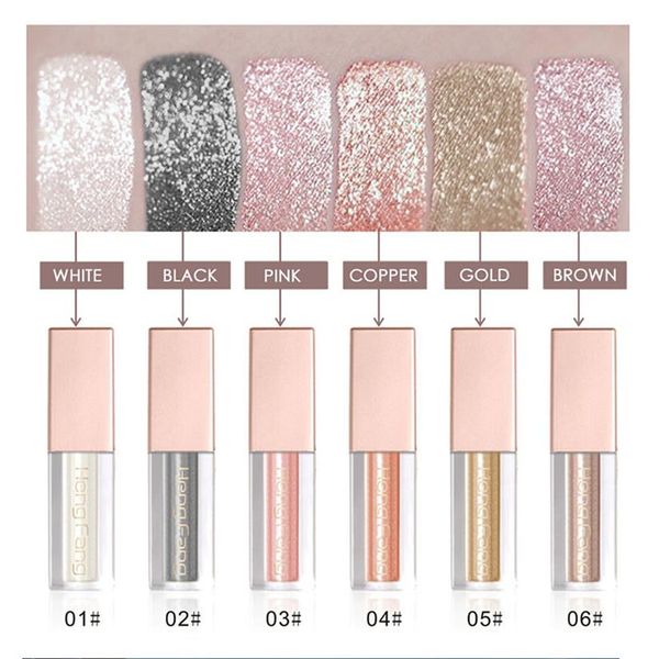 

6 colors/lot hengfang metal liquid eyeshadow glitter eye shadow liquid shimmer stick beauty tool korea cosmetic gift for girl 241k