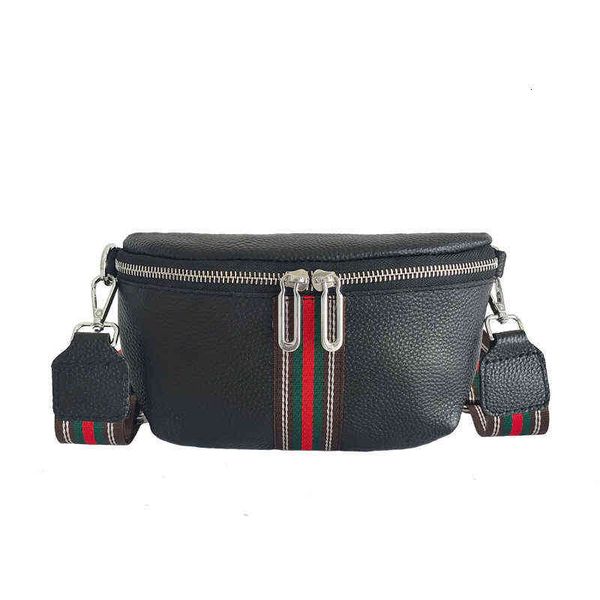 

leather one shoulder women's bag layer leather saddle 2022 fashion leisure waist diagonal cross
