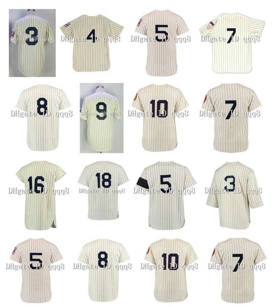 

vintage baseball jersey babe ruth mantle joe dimaggio lou gehrig 8 yogi berra 16 whitey ford thurman munson don larsen phil rizzuto retro, Black