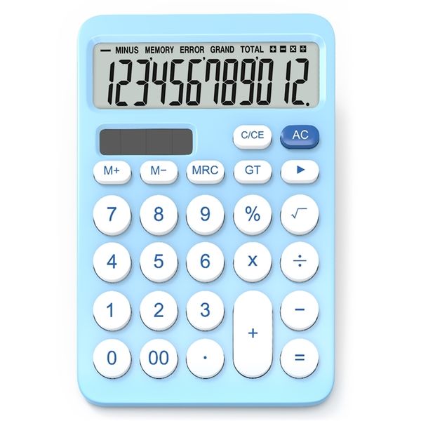 Calcolatrici all'ingrosso Calcolatrice elettronica a 12 cifre Calcolatrici da tavolo a grande schermo Home Office School Strumenti di contabilità finanziaria 220510 x0908