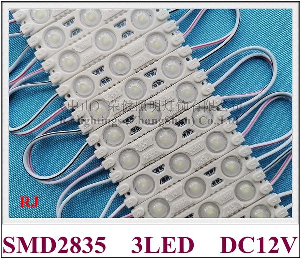 İşaret Kanalı Mektubu Reklamı için Süper LED Işık Modülü DC12V 1.2W 3 LED 150LM IP65 60mm x 13mm Alüminyum PCB Su Geçirmez