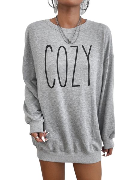 

letter graphic drop shoulder pullover r5oy#, Black