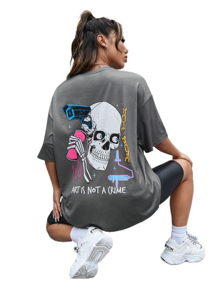 

x sapstudio skeleton & s.logan g.raphic d.rop s.houlder tee x8hs#, White